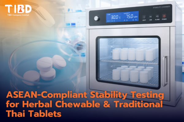 ASEAN-Compliant Stability Testing for Herbal Chewable & Traditional Thai Tablets บริการทดสอบความคงตัว (Stability Study) สำหรับยาเม็ดเคี้ยวสมุนไพรและยาเม็ดสมุนไพรตามตำรับไทย: ควบคุมคุณภาพจากล็อตผลิตถึงมือผู้บริโภค