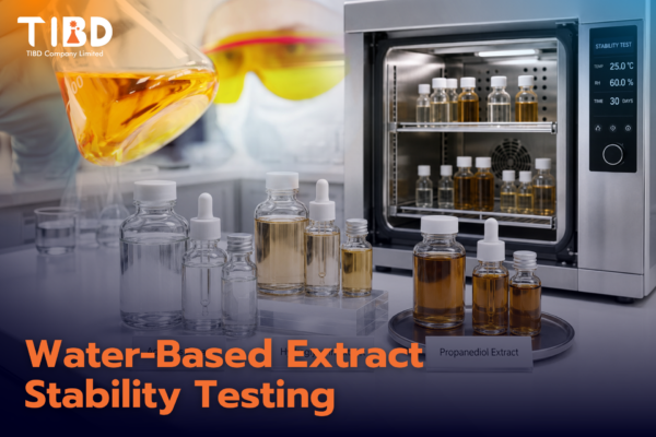 บริการทดสอบความคงตัวสารสกัดในตัวทำละลายน้ำและไกลโคล (Water-Based Extract Stability Testing)
