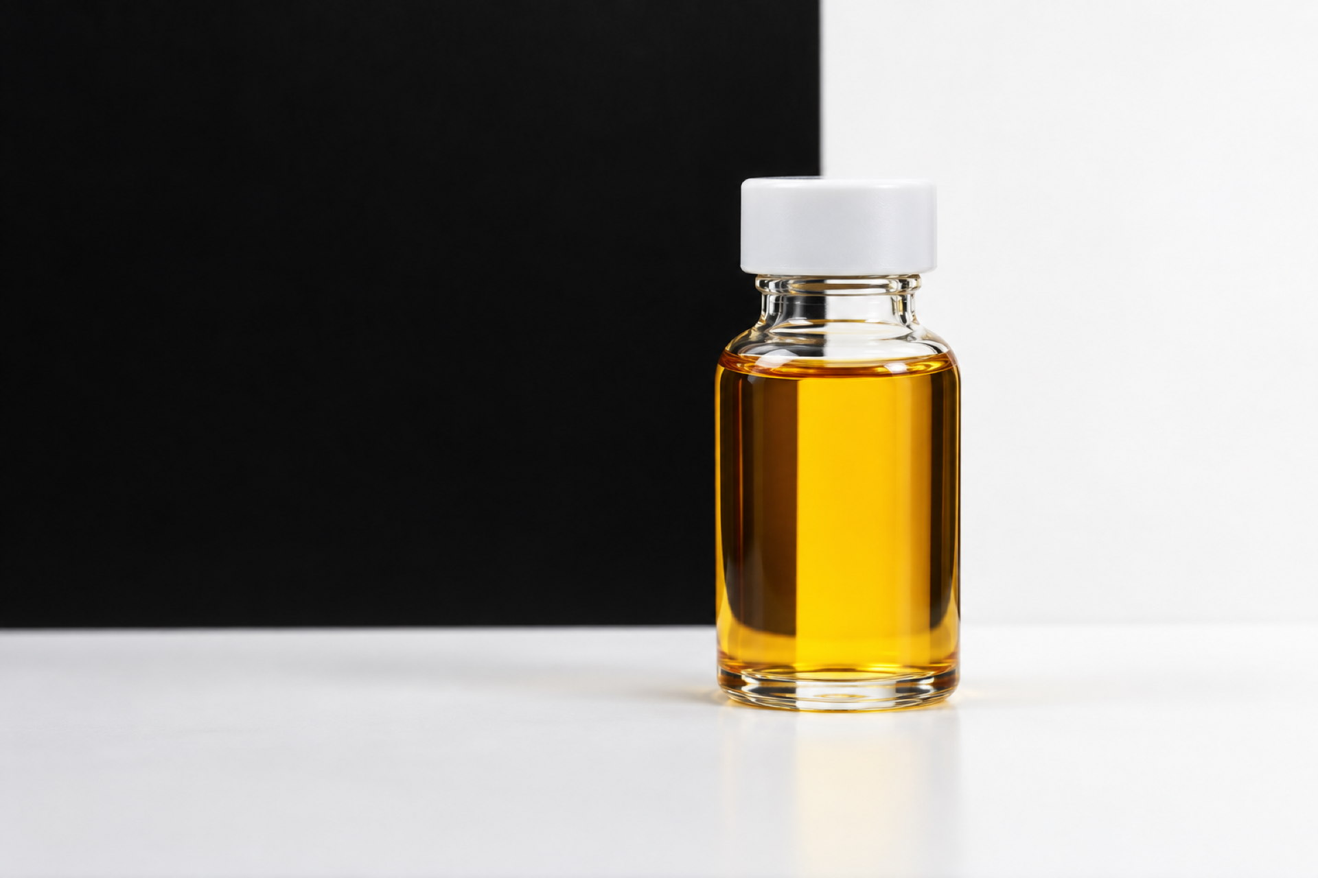 TIBD-Services-42 Glass vial of amber oil
