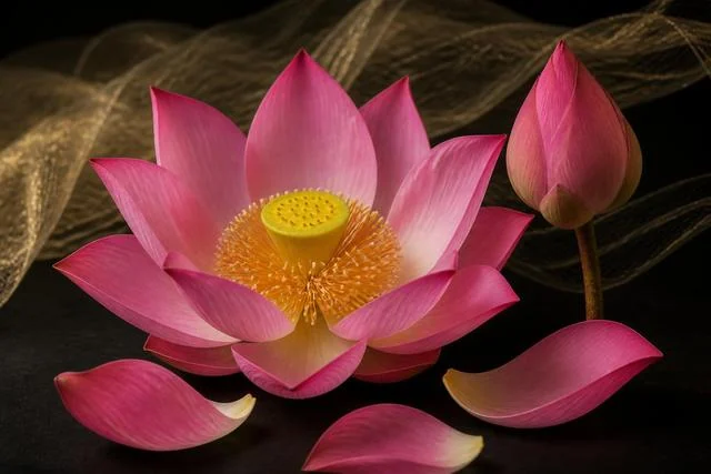 AI plant-source concept image: pink lotus