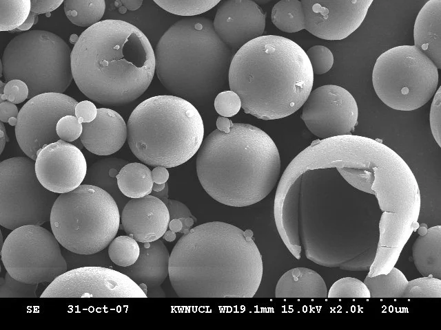 Silk Crystal microcapsules under the electron microscope