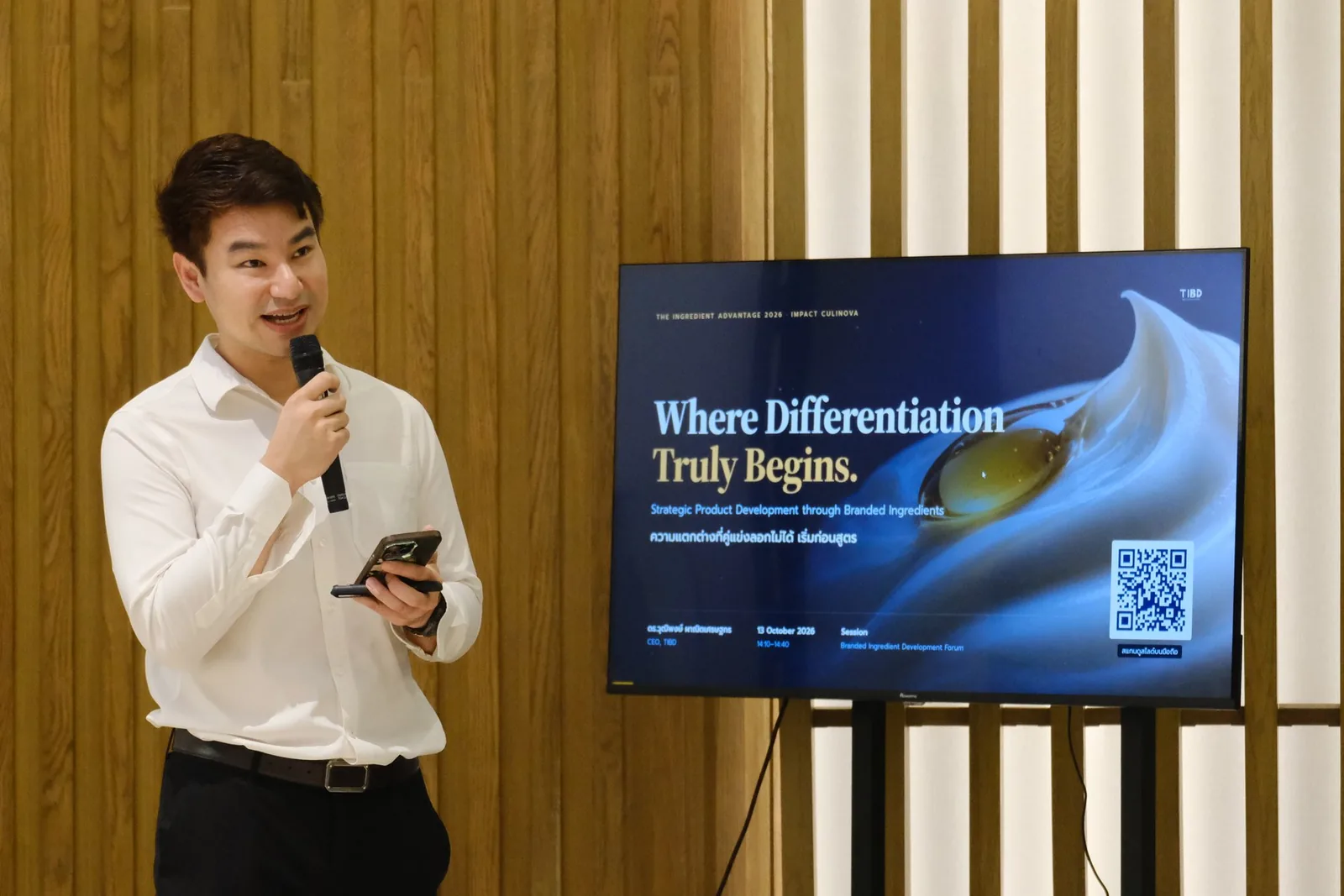Dr. Wuttipong Panitsettakorn speaking at TIA 2026